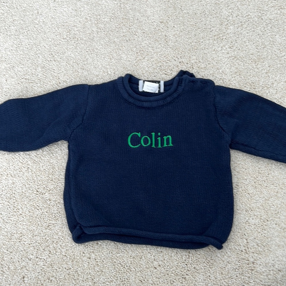 Colin embroidered roll neck sweater